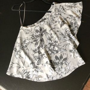 Banana Republic One Shoulder Gray Top